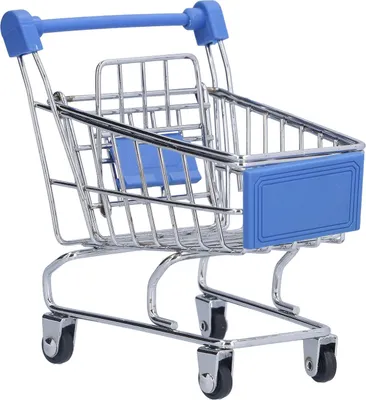Immagine prodotto di Carrello da supermercato mini, blu, elegante, versatile, robusto e resistente, ideale per la casa, la cucina e l'ufficio