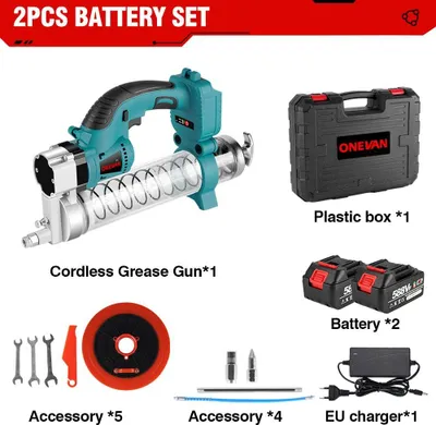 Produktbild von Fettpresse/Schmierpresse - Akkubetrieben bürstenlos - 18 V - Set mit 2 Akkus - Tragbar handgeführt - Rot