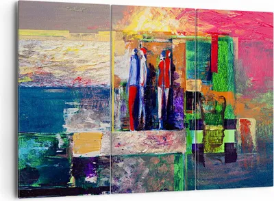 Produktbild von Bild auf Leinwand - Leinwandbild - Abstraktion modern - 165x110cm - Wand Bild - Wanddeko - Leinwanddruck - Bilder - Kunstdruck - Wanddekoration - Leinwand bilder - Wandkunst - CE165x110-3670