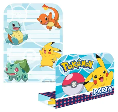 Produktbild von amscan 8 Einladungskarten & Umschläge Pokemon #NAME?