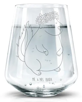 Produktbild von Mr. & Mrs. Panda Glas Stinktier Mädchen - Transparent - Geschenk, Trinkglas, Namaste, Skunk, Trinkgefäß, Allzweckglas, Yoga, Becherglas, Stinker, Raubtier, Wasserbecher