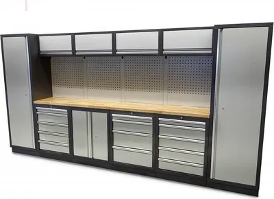 Produktbild von HBM professionelles modulares Werkstattsystem, 16-teilig, schwarz-grau