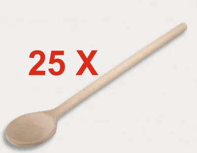 Produktbild von 25 Stück = Kochlöffel, runde Form aus Holz 35 cm