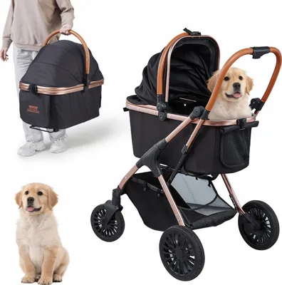 Zdjęcie produktu dla WÓZEK DLA PSA KOTA SKŁADANY TRANSPORTER NOŚNOŚĆ 30 KG 105 x 85 x 59 CM