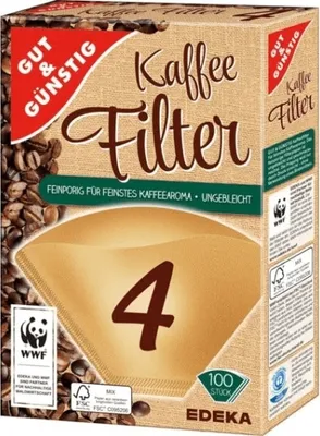 Zdjęcie produktu dla Gut & Gunstig, Filtry do kawy 4, 100 sztuk (PRODUKT Z NIEMIEC)