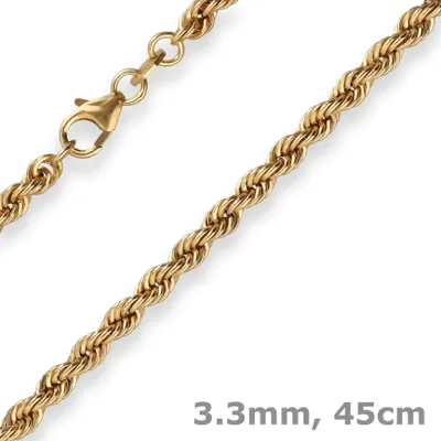 3-3mm-Kordelkette-hohl-aus-333-Gelbgold-45cm