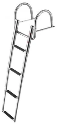 Obrázek produktu pro Výsuvná žebřík - 4 stupně, nerezová ocel - nosnost 272 kg - plavecká žebřík, pontonová žebřík, teleskopická palubová žebřík