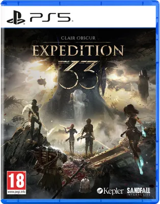 The image shows the cover art of the video game 'Clair Obscur: Expedition 33' for PlayStation 5.