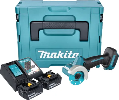 Produktbild von Makita DMC 300 RTJ Akku Winkelschleifer 18 V 76 mm Brushless + 2x Akku 5,0 Ah + Ladegerät + Makpac