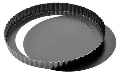Imagen del producto de Ibenzoa® Molde para quiche y tartas de 28 cm con base removible, revestimiento antiadherente cerámico, acero esmaltado, apto para horno hasta 230 °C
