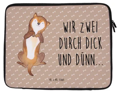Produktbild von Mr. & Mrs. Panda Laptop Tasche Hund Streicheln 33 x 42 cm - Hundeglück - Geschenk, Hunde, Hülle, Sprüche, Laptoptasche, Notebook, Hundewelpe, Schutzhülle, Süß