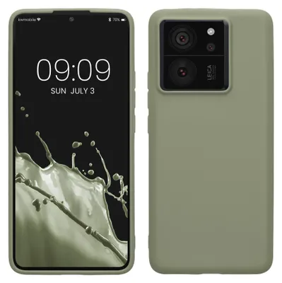 Produktbild von kwmobile Handyhülle für Xiaomi 13T / 13T Pro Hülle - TPU Case - Kabelloses Laden - Schutzhülle Cover in Graugrün