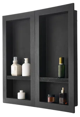 Produktbild von VEVOR Duschnische, 40,6 x 81,3 cm + 40,6 x 81,3 cm Wandnische mit beweglichem Re