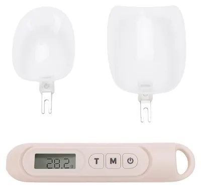 Image de Cuillère doseuse numérique 500 g Cuillère électronique pour peser les aliments avec écran LCD pour la cuisine, la pâtisserie et les aliments pour animaux Beige