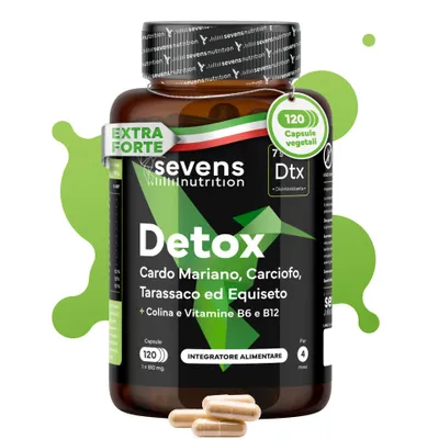 Immagine prodotto di Capsule di cardo mariano con carciofo, tarassaco e colina – 120 capsule – Sevens