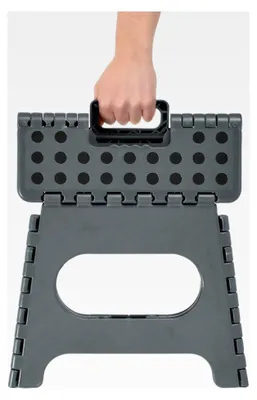 Produktbild von Faltbarer Tritthocker aus Kunststoff, 31 x 22 x 27 cm, Tragkraft 150 kg, Anthrazit