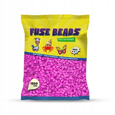 Produktbild von Benny Beads Bügelperlen 1500 Stück, Midi-Größe 5mm, Kreatives Bastelzubehör DIY Fuse Beads (Rosa)