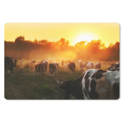 Produktbild von MuchoWow® Mauspad Mousepad Kühe - Sonnenuntergang - Wiese - Tiere 27x18 cm - Mousepads - Maus Mat - Pad - Mausunterlage - Büroartikel - Desk Matten