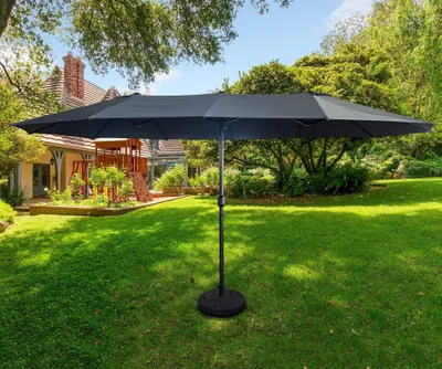 Produktbild von Gartenschirm – sonnenschirm – Marktschirm – Gastroschirm – TILIA – Dunkelgrau – 460 cm – Großzügiger Schatten für entspannte Sommertage