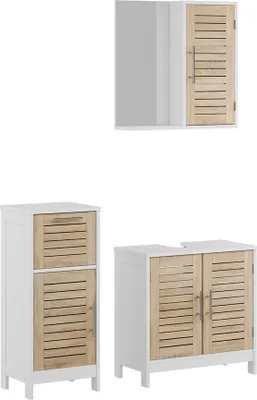 Produktbild von Badmöbel-Set Vicco Looma Weiß/Eiche 3 Teile, Model 58457