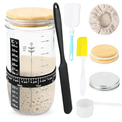 Produktbild von Sauerteig-Starter-Set – Komlett mit Fermentationsgefäß und Zubehör