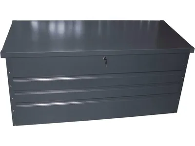 Image de Coffre de jardin en métal 400l - Verrouillable à clé - Gris anthracite