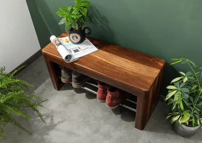 Produktbild von MASSIVMOEBEL24 Schuhregal Sheesham 81x30x40 walnuss gewachst TORONTO #245