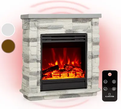 Image de Klarstein Cheminee Electrique Effet Flamme, Cheminée Electrique Decorative Chauffante de 1800W, Télécommande et Minuterie, Fausse Cheminée a LED, Chauffage Cheminée Électrique Murale a Poser