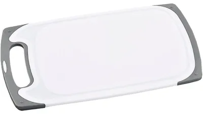Schneidebrett 25x15x0,9 cm, Kunststoff, grau, mit Sapgoot