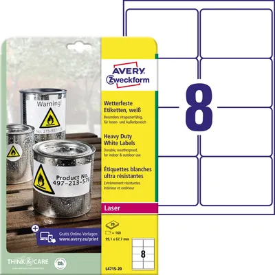 Zdjęcie produktu dla Avery Zweckform L4715-20  (, , )