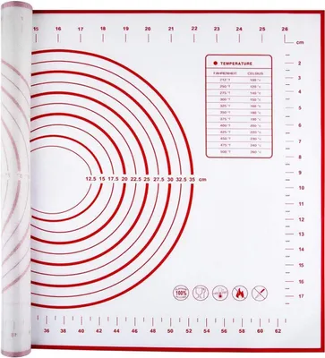 Produktbild von Silikon Backunterlage, 70x50cm Antihafte Backmatte rutschfeste Ausrollmatte mit Messung für Fondant Gebäck Plätzchen Pizza Teig