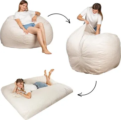 Immagine prodotto di Pouf letto convertibile 2in1 bianco