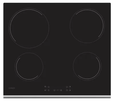 Produktbild von Candy Timeless CH64XB, Schwarz, Integriert, 59 cm, Keramik, Glaskeramik, 4 Zone(n)