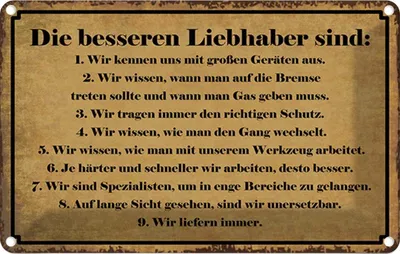 Produktbild von vianmo Blechschild 12x18 cm die besseren Liebhaber sind Dekoration Spruch Zitat