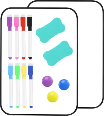 Produktbild von Whiteboard klein, magnetisch, 2 Stück, A4, für Büro und Zuhause