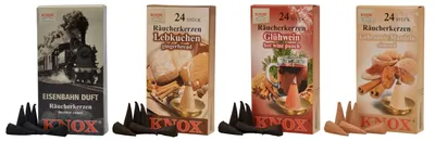 Produktbild von KNOX Räucherkerzen Eisenbahnduftset Weihnachtliche Zugfahrt 4er Set - für Reiseträumende und Wohlfühler - 016530