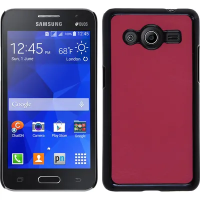Produktbild von PhoneNatic Case kompatibel mit Samsung Galaxy Core 2 - Hülle pink Lederoptik Hard-case + 2 Schutzfolien