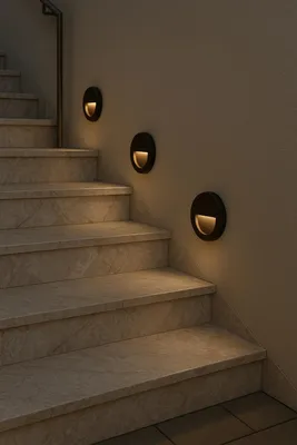 Immagine prodotto di Braytron Lampada LED da 3 W per scale, illuminazione per scale, lampada per gradini, lampada rotonda nera