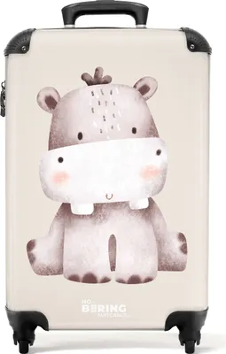 Produktbild von NoBoringSuitcases.com Handgepäck Koffer 55x40x20 cm, Kinderkoffer Tiere: Nilpferd, 36L