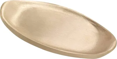 Produktbild von Kerzenteller Oval 11cm Messing Gold Matt Untersetzer Untertasse Kerzenhalter