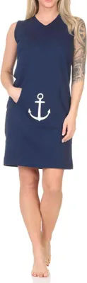 Zdjęcie produktu dla Damska koszula nocna Normann w stylu marynistycznym - również w dużych rozmiarach;navy.52