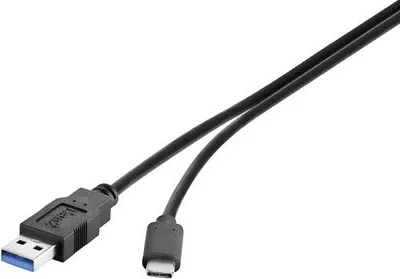 Obrázek produktu pro Renkforce RF-3241264, 0,15 m, USB A, USB C, USB 3.2 Gen 1 (3.1 Gen 1), 10 Gbit/s, Černá