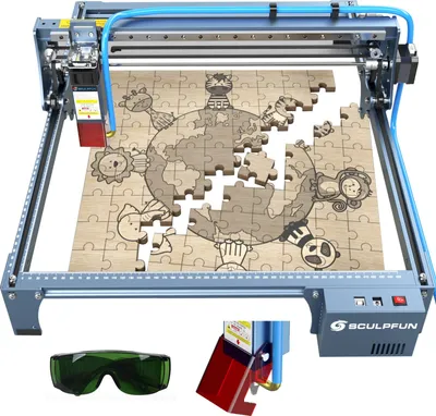 Produktbild von SCULPFUN S10 Laser Gräviermaschine(S9 Upgrade), 10W Leistung mit Air Assist Luftdüse, 0,01 mm Präzision, geeignet für Metall, Holz,Keramik, Stein usw.