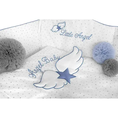 Produktbild von 3-teiliges Bettlaken Belisima Angel Baby 100/135 blau