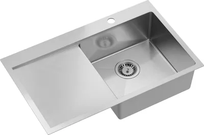 Obrázok produktu pre Drez QUADRON s 1 misou | Rozmery: 78 x 48 x 20 cm | RUSSEL 111 | Kuchynský drez Nerezový drez so sifónom | Strieborný Pvd