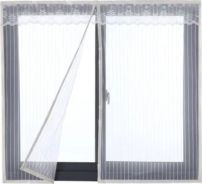 Produktbild von Fliegengitter Tür Fenster Insektenschutz Magnet Fliegenvorhang Für Schiebefenster Dachfenster 120x140 cm Weiß