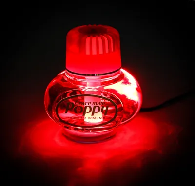 Produktbild von Original Poppy Lufterfrischer mit roter LED Beleuchtung 24 Volt, Duft Kirsche, Inhalt 150 ml, LKW Beleuchtung