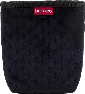 Zdjęcie produktu dla Torebka na psie smakołyki z magnetycznym zamknięciem i dozownikiem woreczków na kupy na spacery, 15 cm x 13 cm x 5 cm, aksamitna czerń