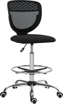 Produktbild von Vinsetto Bürostuhl Ergonomisch Schreibtischstuhl mit verstellbar Fußring Schwarz