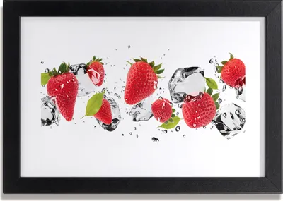 Produktbild von Bild 30x20 MDF-Rahmen, Wandkunst Erdbeeren und Wasser